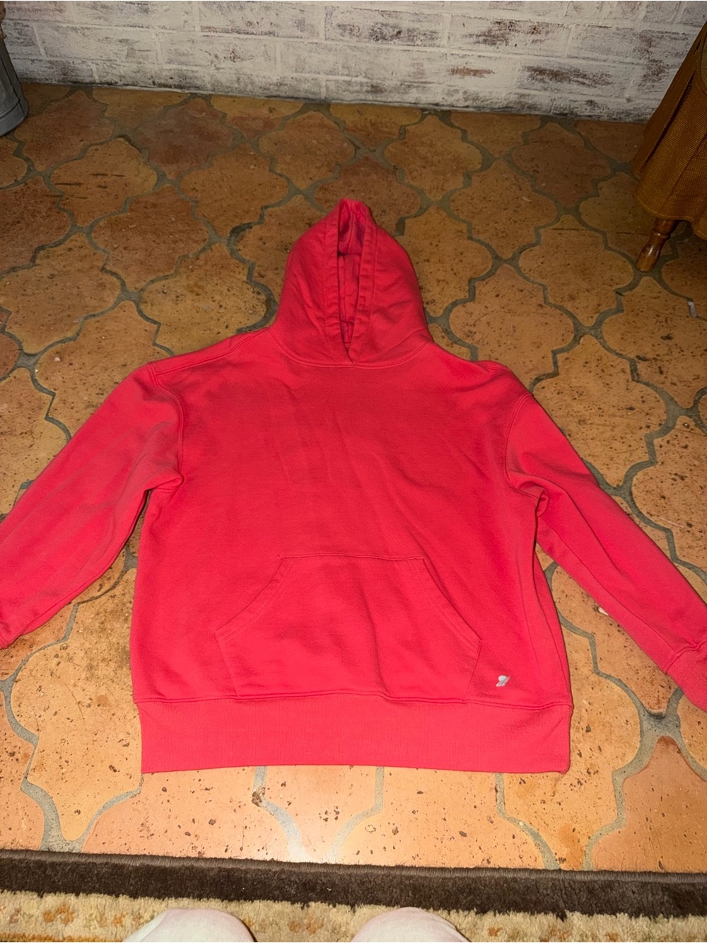 Fundamental Coast, Red Pullover Hoodie with Front Pocket